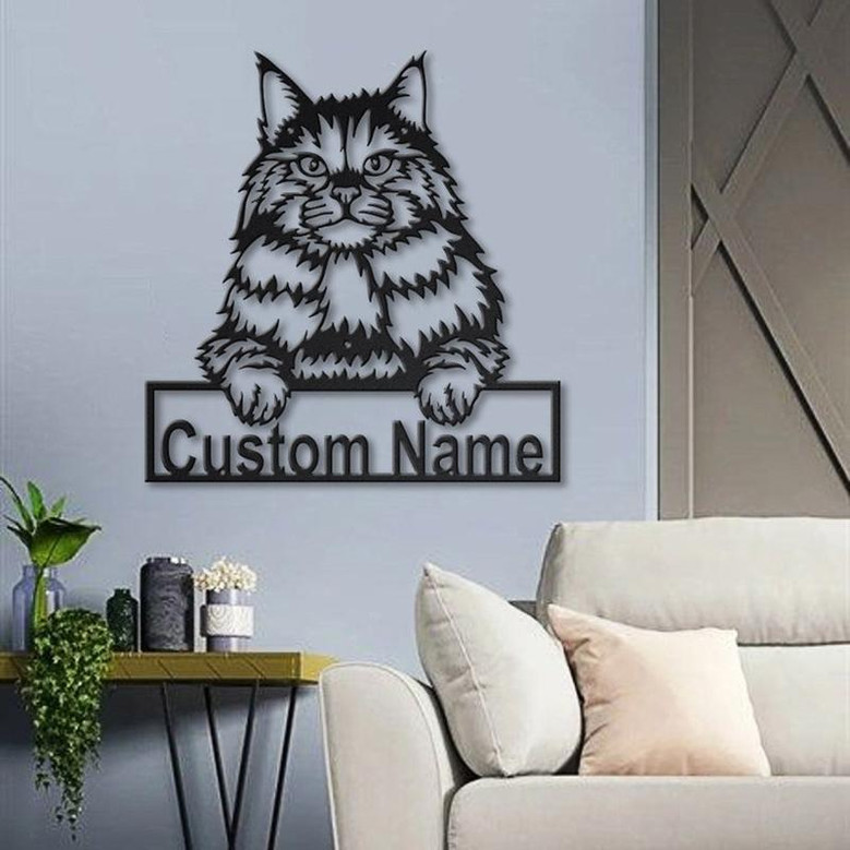 Personalized Siberian Cat Metal Sign Art | Custom Siberian Cat Metal Sign | Animal Gift | Pets Gift | Birthday Gift