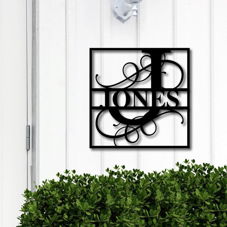 Last Name Metal Sign, Family Name Sign, Housewarming Gift, Personalized Metal Wall Decor, Metal Sign for Front Porch, Metal Monogram Sign