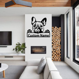 Personalized French Bulldog Metal Sign, French Bulldog Metal Wall Art, Housewarming Outdoor Metal Sign, French Bulldog Lover Gift, Dog Lover