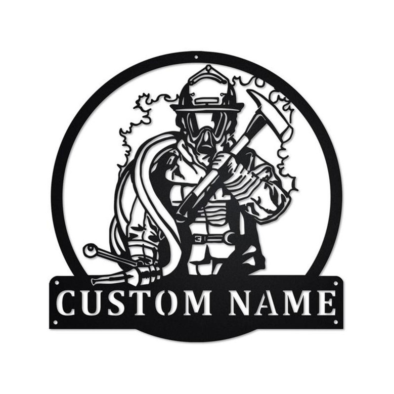 Personalized Fireman Metal Sign | Fireman Metal Wall Art | Fireman Metal wall Decor| Firefighter Metal Sign| Fireman Gift | Firefighter Gift