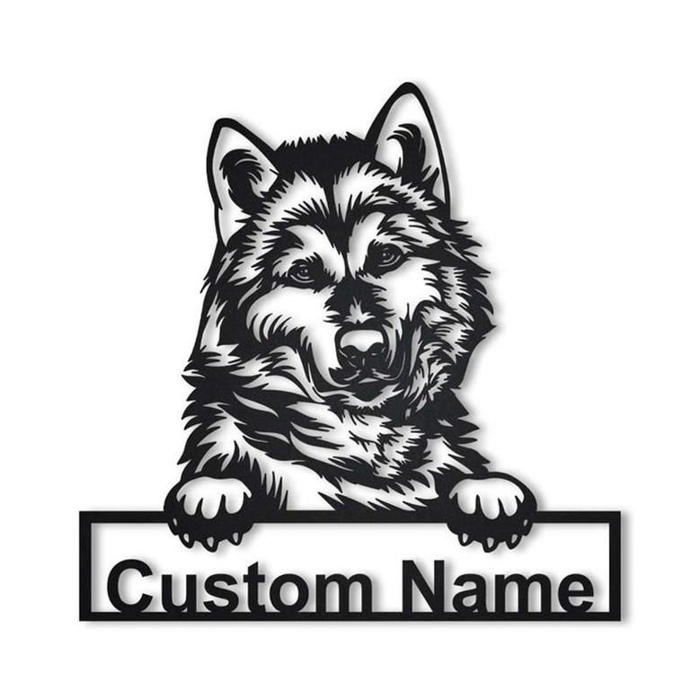 Personalized Alaskan Malamute Dog Metal Sign Art | Custom Alaskan Malamute Metal Sign | Akita Inu Dog Gifts | Dog Gift | Birthday Gift