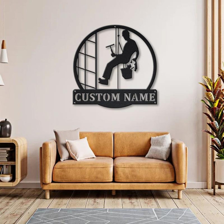 Personalized Building Cleaner Monogram Metal Sign Art , Custom Building Cleaner Metal Sign