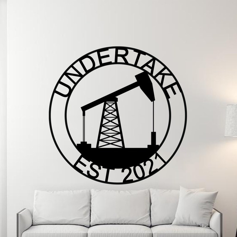 Oil pump sign, Oilfield Decor, Metal Wall Art, Pump jack, Oil Field Sign, Oil Drilling rig, Midwest Art, Man Cave Decor, Oil Pump Jack
