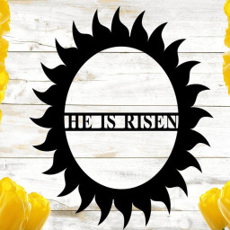 Outdoor Welcome Sign \/ Welcome Metal Word | He Is Risen Sign | Easter Wall Decor | Easter Sign | Metal Signs | Farmhouse Metal Sign