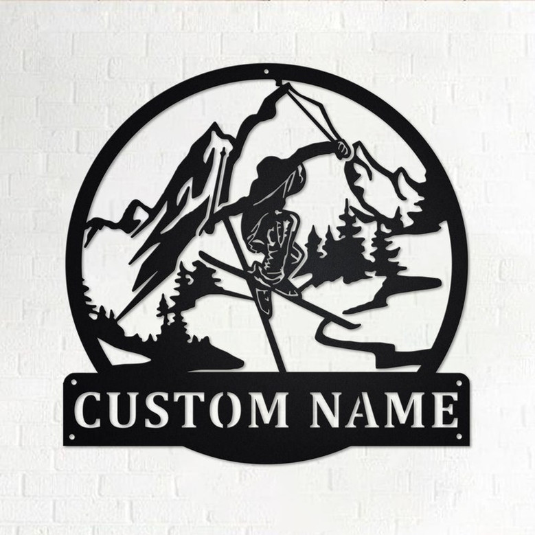 Custom Freestyle Skiing Metal Wall Art,Personalized Freestyle Skier Name Sign Decoration For Room, Skiing Home Decor,Custom Freestyle Skiing