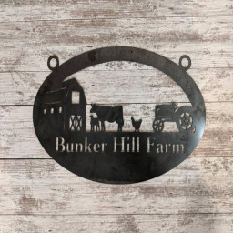 Farm Sign Or Ranch Sign Personalized Sign With Your Name Rustic Steel Personalized Gift Cow Sign Custom Metal Sign Wall Decor