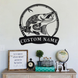 Personalized Tiger Muskellunge Fish Metal Sign | Fishing Metal Wall Art | Fishing Metal wall Decor | Fishing Lover | Custom Fishing|Fishman