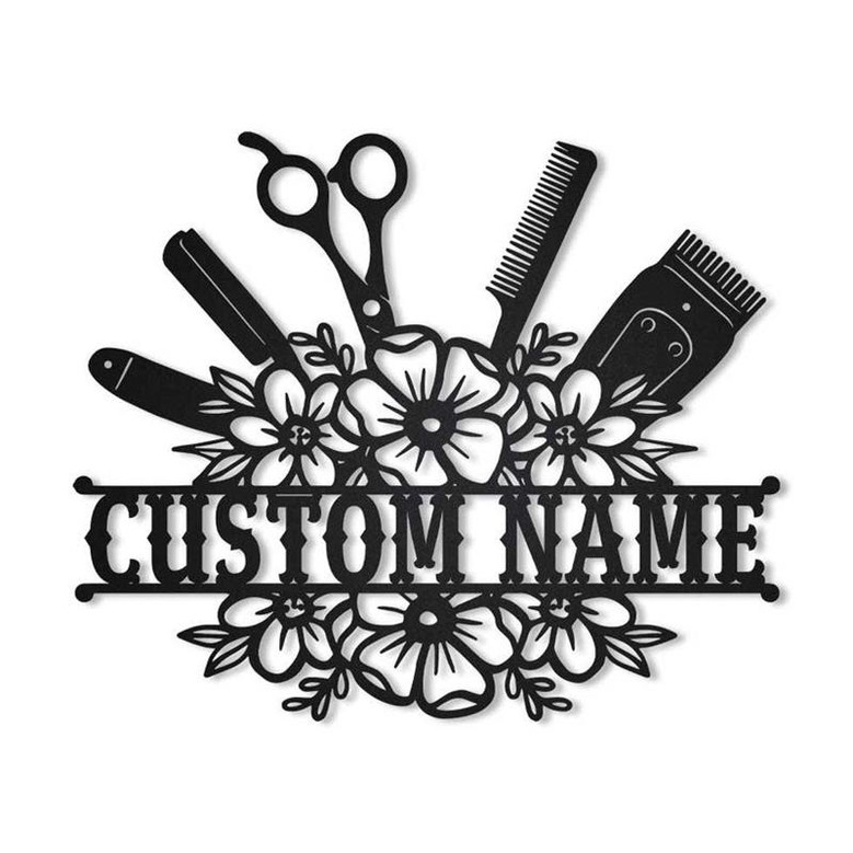 Personalized Hair Stylist Metal Sign Art | Custom Hair Stylist Monogram Metal Sign | Hair Stylist Gifts | Hair Salon Gift