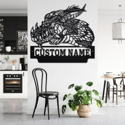 Custom Dragon Head Metal Wall Art, Personalized Dragon Name Sign Decoration For Room, Dragon Metal Home Decor, Custom Dragon, Dragon Head