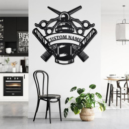 Custom Barber Shop Metal Wall Art, Personalized Barber Shop Name Sign Decoration For Room, Barber Shop Home Decor, Custom Barber Shop