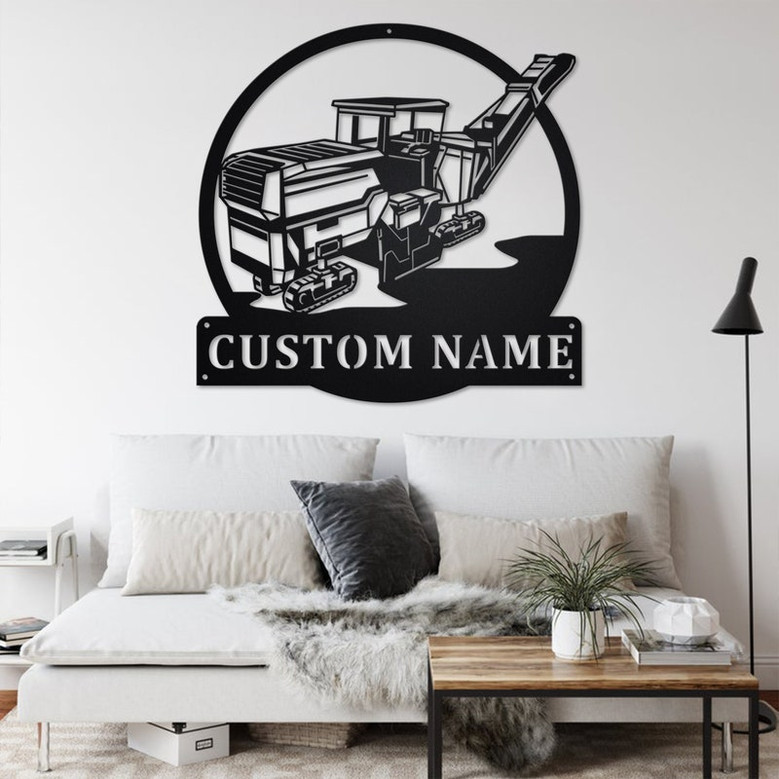 Custom Asphalt Machine Metal Wall Art, Personalized Asphalt Machine Name Sign Decoration For Room, Asphalt Machine Metal Home Decor