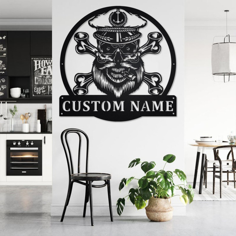 Custom Pirate Sea Gangster Metal Wall Art, Personalized Pirate Sea Name Sign Decoration For Room, Pirate Sea Metal Home Decor, Custom Pirate