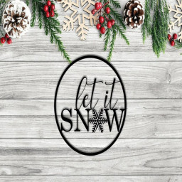 Rustic Let It Snow Metal Sign Farmhouse Decor Christmas Gift Outdoor Metal Wall Art Snow Sign Christmas Decoration Christmas Metal