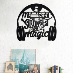 Custom Music Headphone Metal Wall Art, Personalized Music Headphone Name Sign Decoration For Room, Music Home Decor, Custom Music Headphone