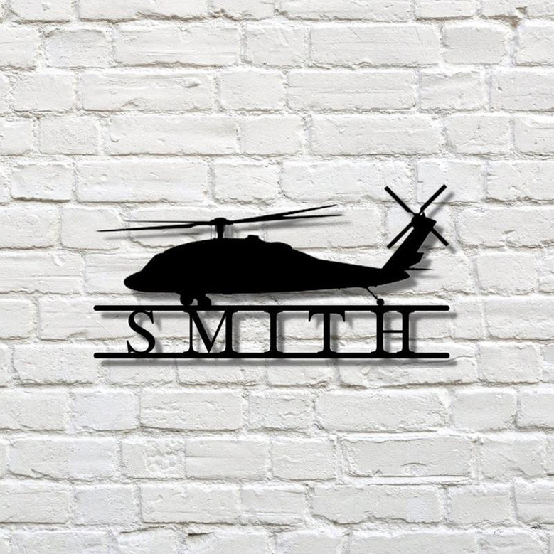 Custom Helicopter Sign, Personalized Man Cave Sign Metal, Custom Man Cave Sign