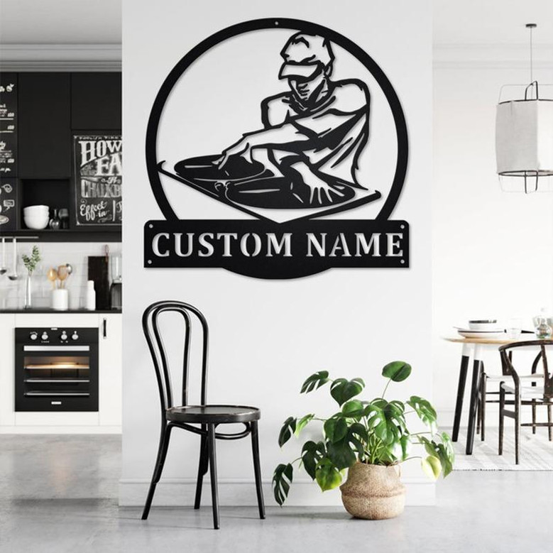 Custom Disc Jockey Metal Wall Art, Personalized Disc Jockey Name Sign Decoration For Room, Disc Jockey Home Decor, Custom Disc Jockey