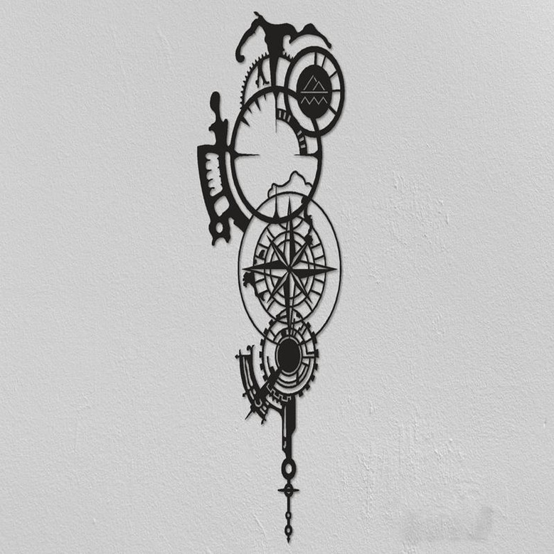 Compass Designed Mechanical Shaped Decorative Metal Wall Art Home Wall Decor Christmas Gifts Farmhouse Wall Art Boussole Wall Art