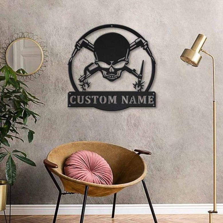 Personalized Welder Fabricator Monogram Metal Sign Art | Custom Welder Monogram Metal Sign | Welder Monogram Gift | Job Gift