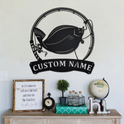 Personalized Flounder Fish Metal Sign | Fishing Metal Wall Art | Fishing Metal wall Decor | Fishing Lover| Custom Fishing| Fishman| Flounder