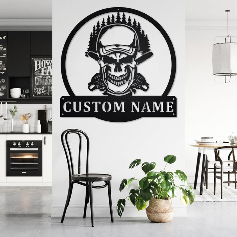 Custom Lumberjack Skull Metal Wall Art, Personalized Lumberjack Name Sign Decoration For Room, Lumberjack Home Decor, Custom Lumberjack