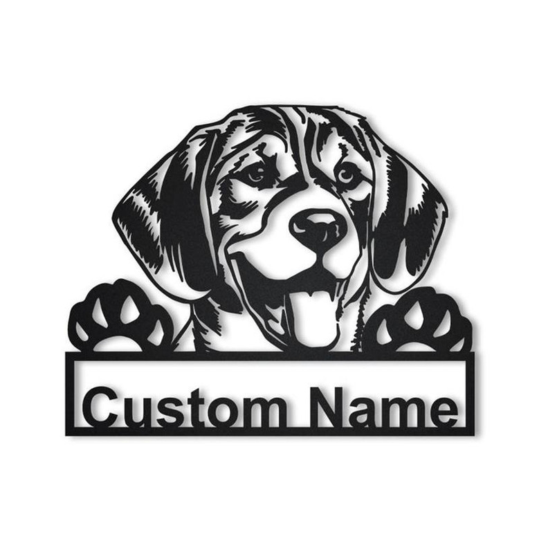 Personalized Beagle Dog Metal Sign Art | Custom Beagle Dog Metal Sign | Dog Gift | Birthday Gift | Animal Funny