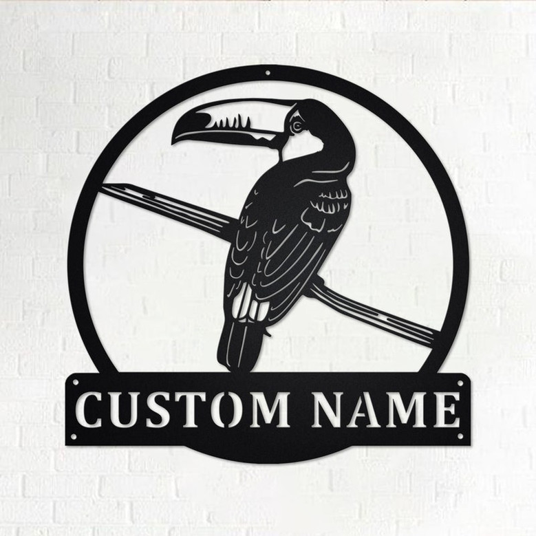Custom Toucan Bird Metal Wall Art, Personalized Toucan Bird Name Sign Decoration For Room, Toucan Bird Home Decor, Custom Toucan Bird