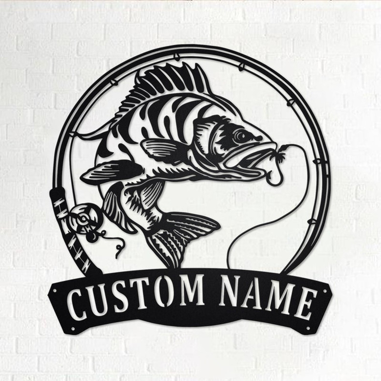 Personalized Perch Fish Metal Sign | Fishing Metal Wall Art | Fishing Metal wall Decor | Fishing Lover | Custom Fishing| Fishman| Perch Fish