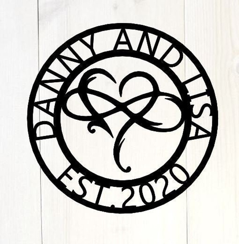 Personalized Family Name Metal Sign-Last Name Sign-Metal Monogram-Door Hanger-Housewarming Gift-Wedding Monogram-Anniversary