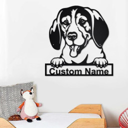 Custom Treeing Walker Coonhound Dog Metal Wall Art, Personalized Treeing Walker Coonhound Name Sign Decoration For Room,Dog Metal Home Decor