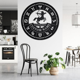 Custom Sagittarius Zodiac Metal Wall Art, Personalized Sagittarius Name Sign Decoration For Room, Horoscope Home Decor, Custom Sagittarius
