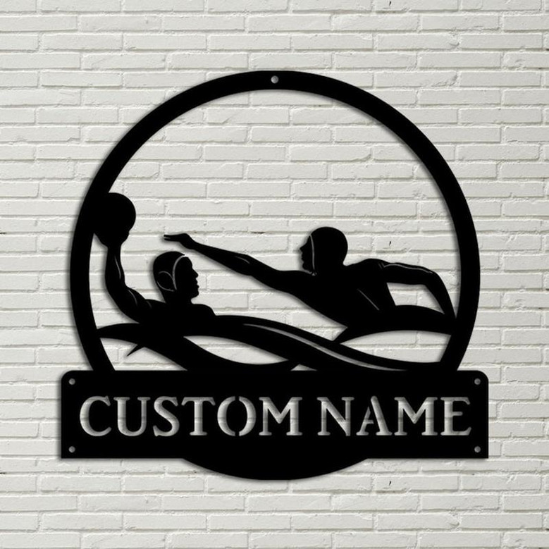 Personalized Water Polo Sport Monogram Metal Sign Art, Custom Water Polo Sport Metal Sign Hobbie Gifts, Sport Gift, Birthday Gift