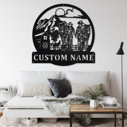 Custom Farmer Couple Metal Wall Art, Personalized Farmer Name Sign Decoration For Room, Farmer Metal Home Decor, Custom Farmer Couple