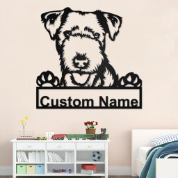 Custom Lakeland Terrier Dog Metal Wall Art, Personalized Lakeland Terrier Name Sign Decoration For Room, Lakeland Terrier Home Decor