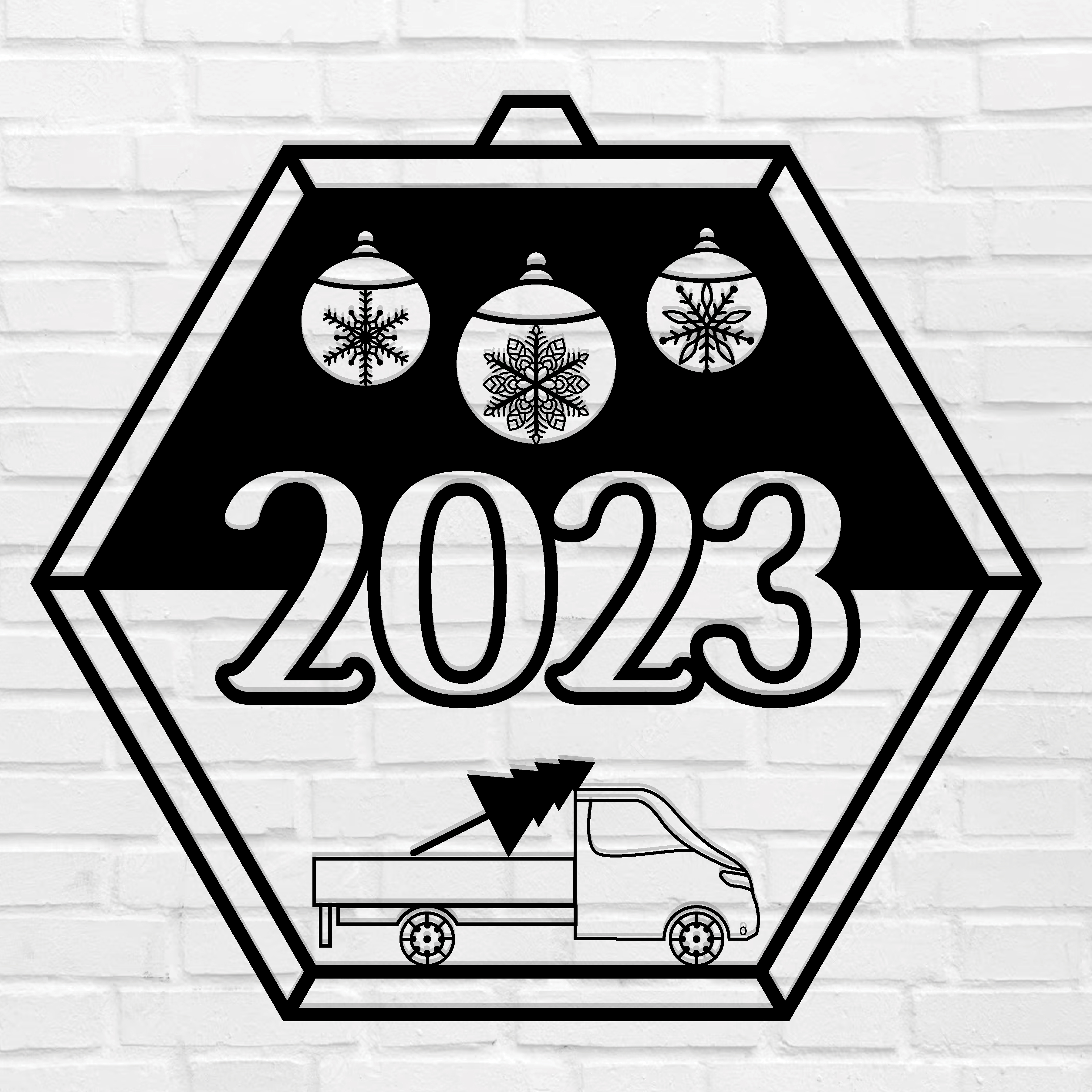 Happy New Year ornament Metal Sign