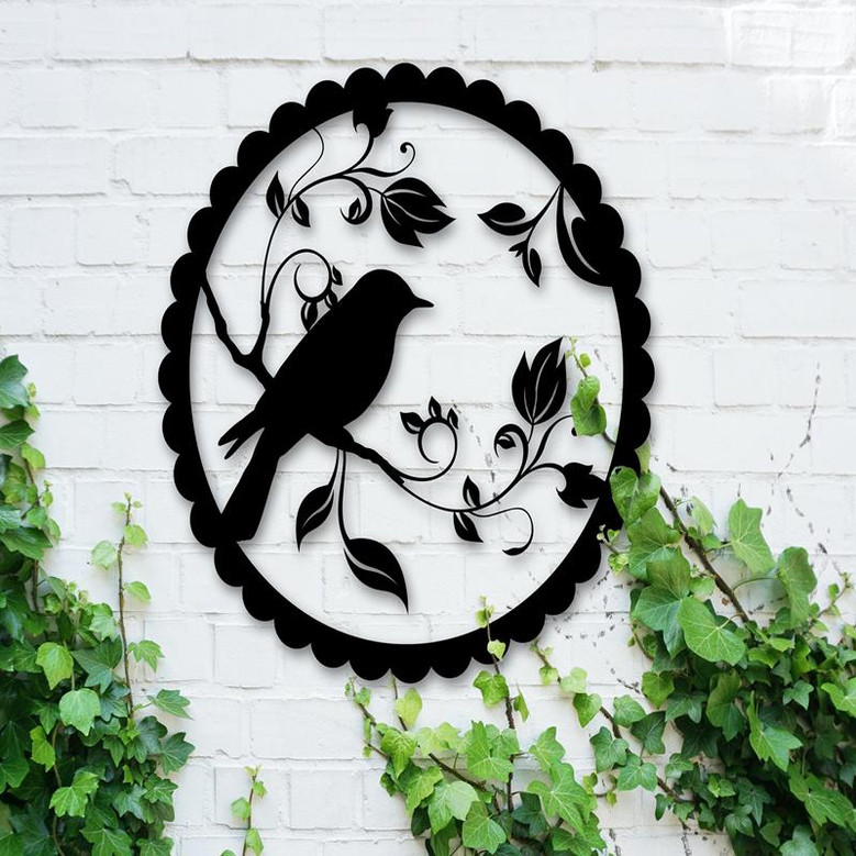 Bird Circle Metal Sign Metal Wall Art Metal Signs Home Decor Outdoor Decor Gift Ideas Farmhouse Decor Custom Housewarming Gift
