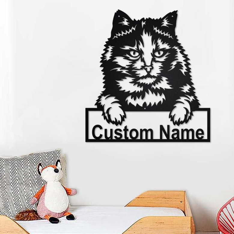Custom Tortoiseshell Cat Metal Wall Art, Personalized Tortoiseshell Cat Name Sign Decoration For Room, Tortoiseshell Cat Home Decor