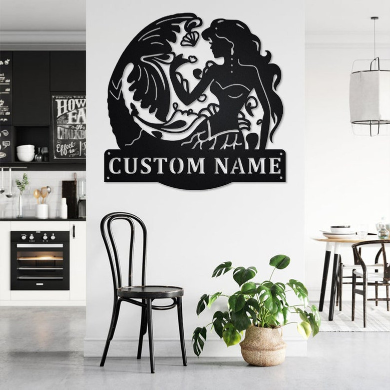 Custom Mermaid Metal Wall Art, Personalized Mermaid Name Sign Decoration For Room, Mermaid Home Decor, Custom Mermaid, Mermaid Lover Gift