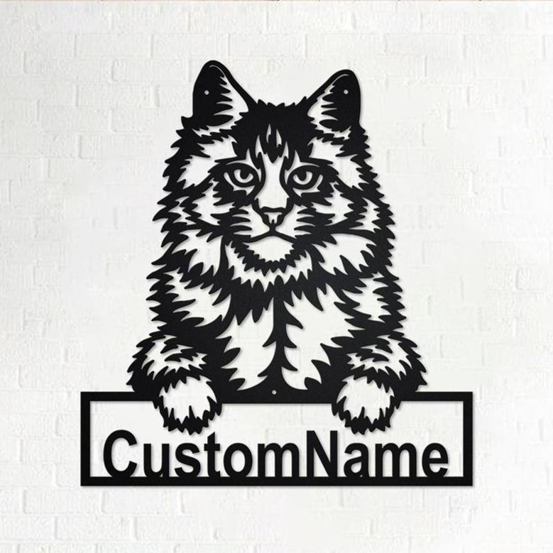 Custom Maine Coon Cat Metal Wall Art, Personalized Maine Coon Cat Name Sign Decoration For Room, Maine Coon Cat Home Decor,Custom Maine Coon