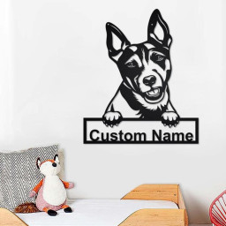 Custom Rat Terrier Dog Metal Wall Art, Personalized Rat Terrier Name Sign Decoration For Room, Rat Terrier Home Decor,Custom Rat Terrier Dog