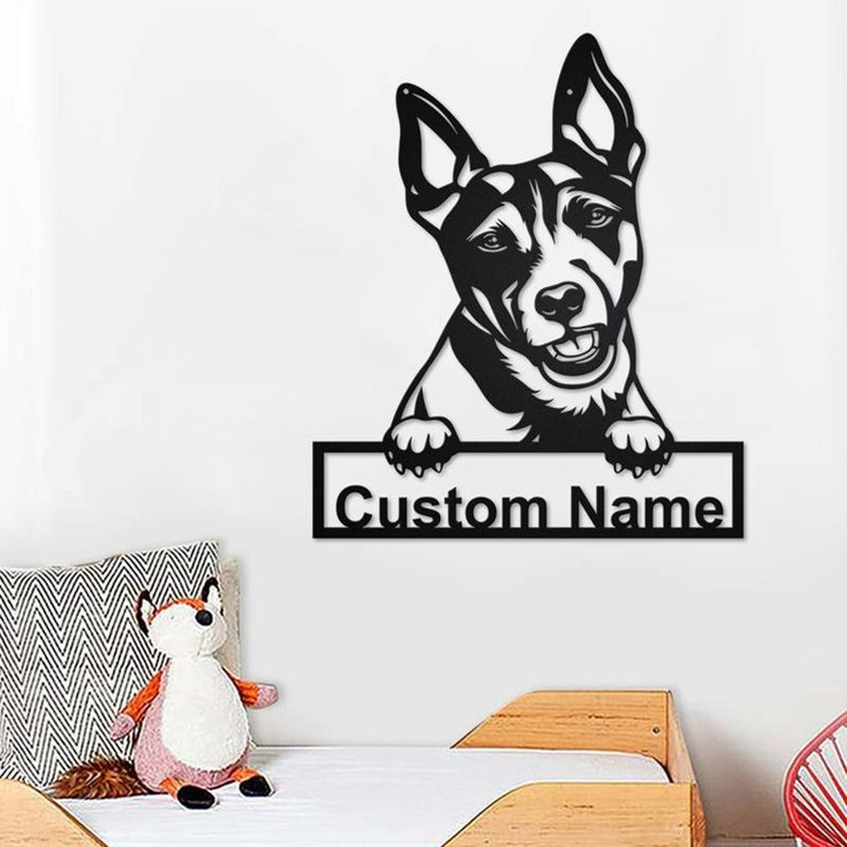 Custom Rat Terrier Dog Metal Wall Art, Personalized Rat Terrier Name Sign Decoration For Room, Rat Terrier Home Decor,Custom Rat Terrier Dog