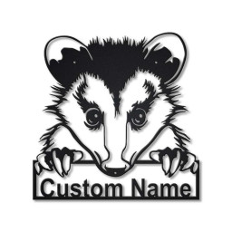 Personalized Opossum Monogram Metal Sign Art | Custom Opossum Metal Sign