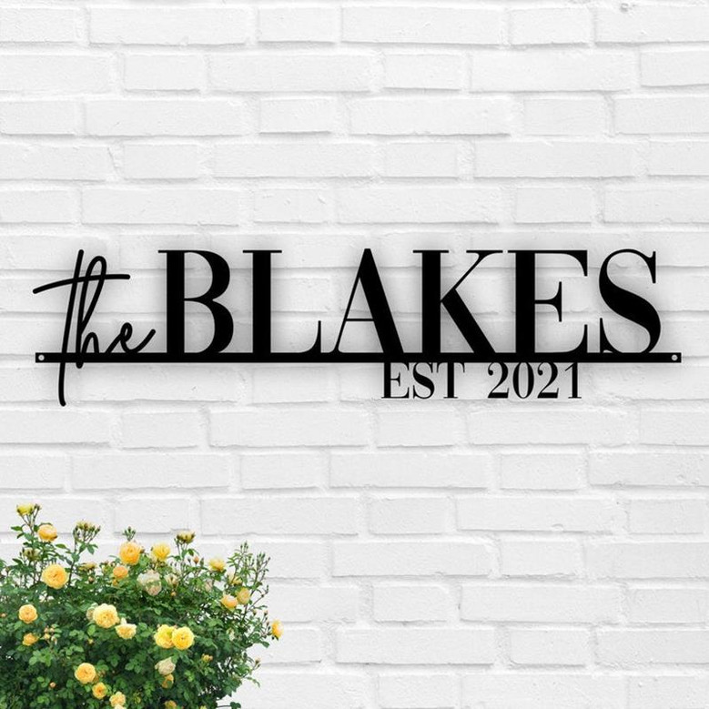 Personalized Family Name Metal Sign, Last Name Plaque, Custom Name Sign