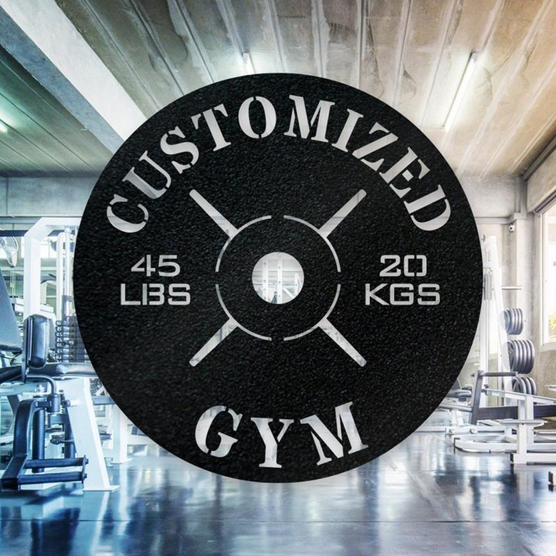 Gym Weight Plate Monogram, Personalized Home Gym Sign, Home Gym Sign, Cross Fit Sign, Custom Gym Sign, Metal Gym Sign