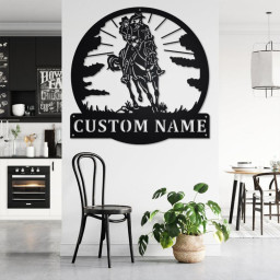 Custom Couple Cowboy Metal Wall Art, Personalized Cowboy Name Sign Decoration For Room, Cowboy Home Decor, Custom Cowboy, Couple Cowboy