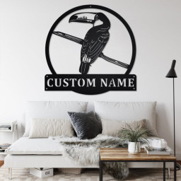 Custom Toucan Bird Metal Wall Art, Personalized Toucan Bird Name Sign Decoration For Room, Toucan Bird Home Decor, Custom Toucan Bird