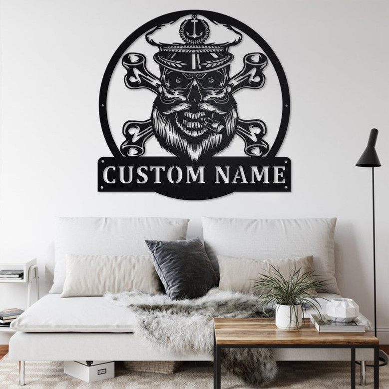 Custom Pirate Sea Gangster Metal Wall Art, Personalized Pirate Sea Name Sign Decoration For Room, Pirate Sea Metal Home Decor, Custom Pirate