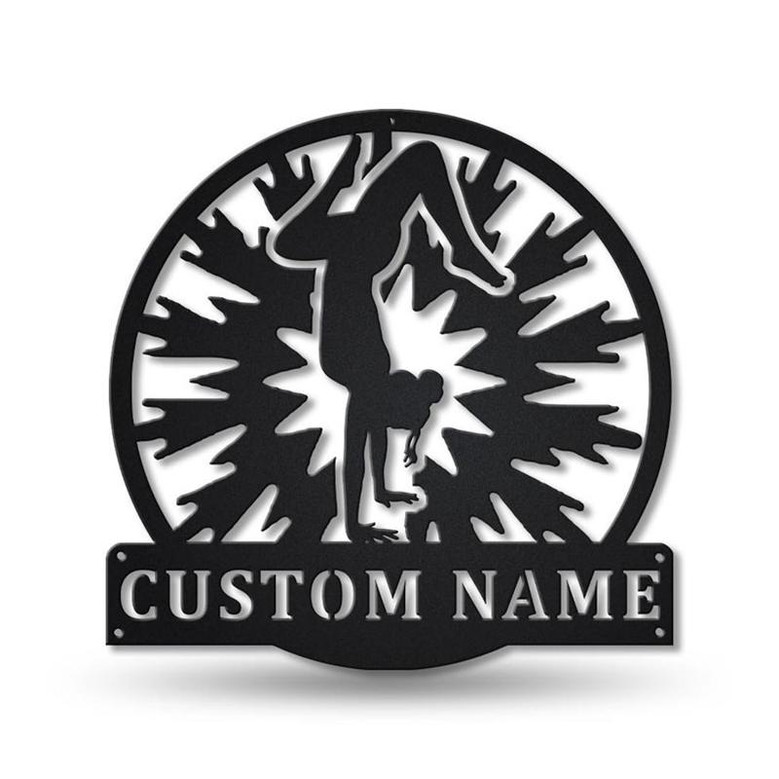 Personalized Aerobic Gymnastics Monogram Metal Sign Art ,Custom Aerobic Metal Sign, Gymnastics Lover Sign Decoration For Living Room