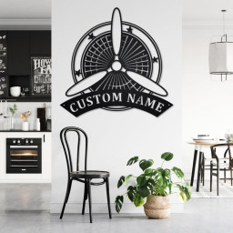 Custom Airplane Club Metal Wall Art, Personalized Pilot Name Sign Decoration For Room, Airplane Club Metal Home Decor, Custom Airplane Club