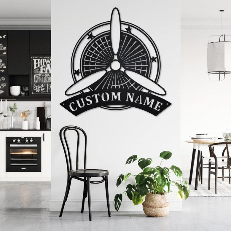 Custom Airplane Club Metal Wall Art, Personalized Pilot Name Sign Decoration For Room, Airplane Club Metal Home Decor, Custom Airplane Club