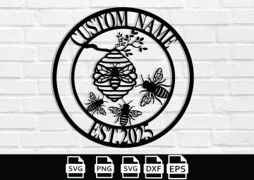 custom Honey Bee Metal Sign